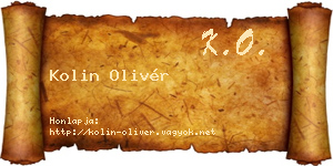Kolin Olivér névjegykártya