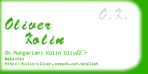 oliver kolin business card